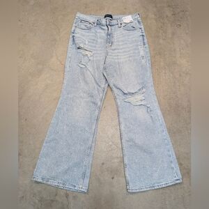 Aeropostale High Rise Flare Light Blue Jeans Womens 14S Flaw